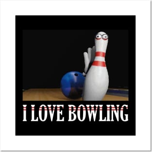 I Love Bowling Posters and Art